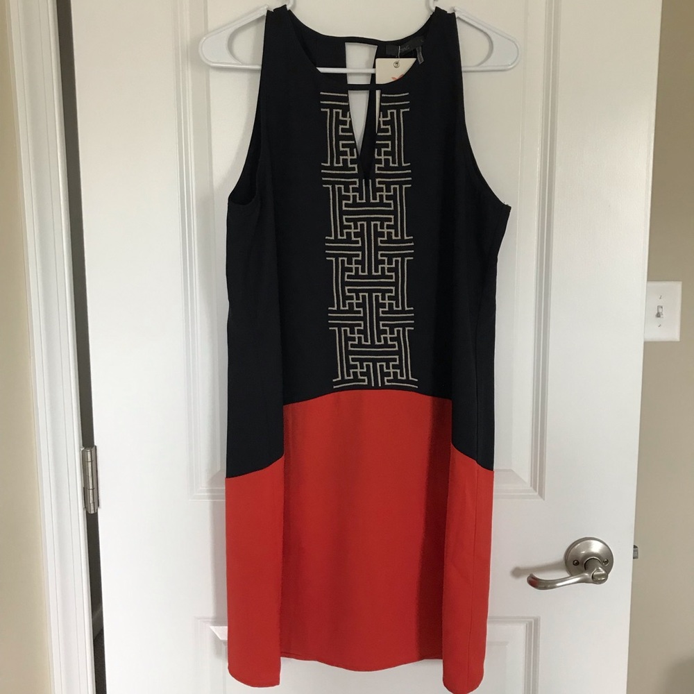 Thml stitch fix color block dress navy orange